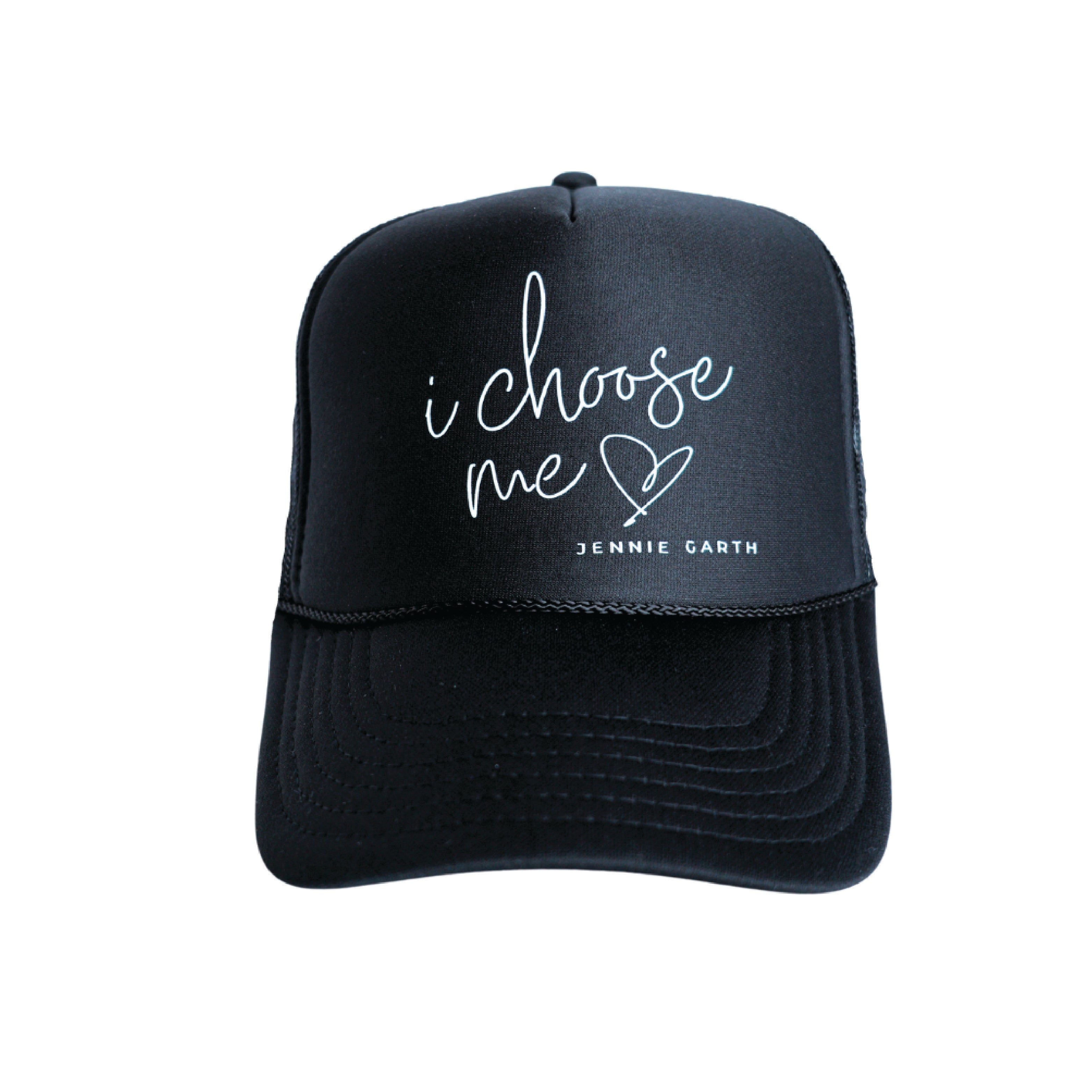 Signature I Choose Me Trucker Hat Black with White
